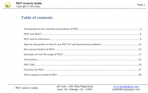 PEST Analysis Guide - Table of Contents